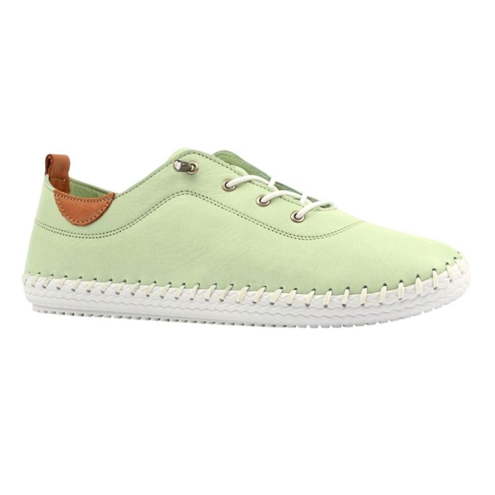 Lunar Womens/Ladies St Ives Animal Print Leather Soft Sneakers / Sage